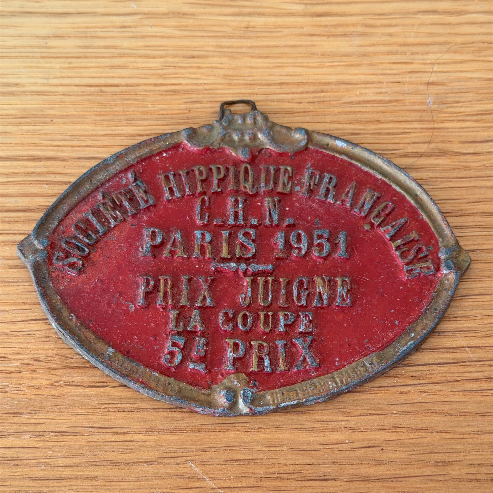 French Horse Racing Trophy Plaque Agricultural Prize Paris 1951 13012615 Fleamarketfrance : French vintage and antique decor