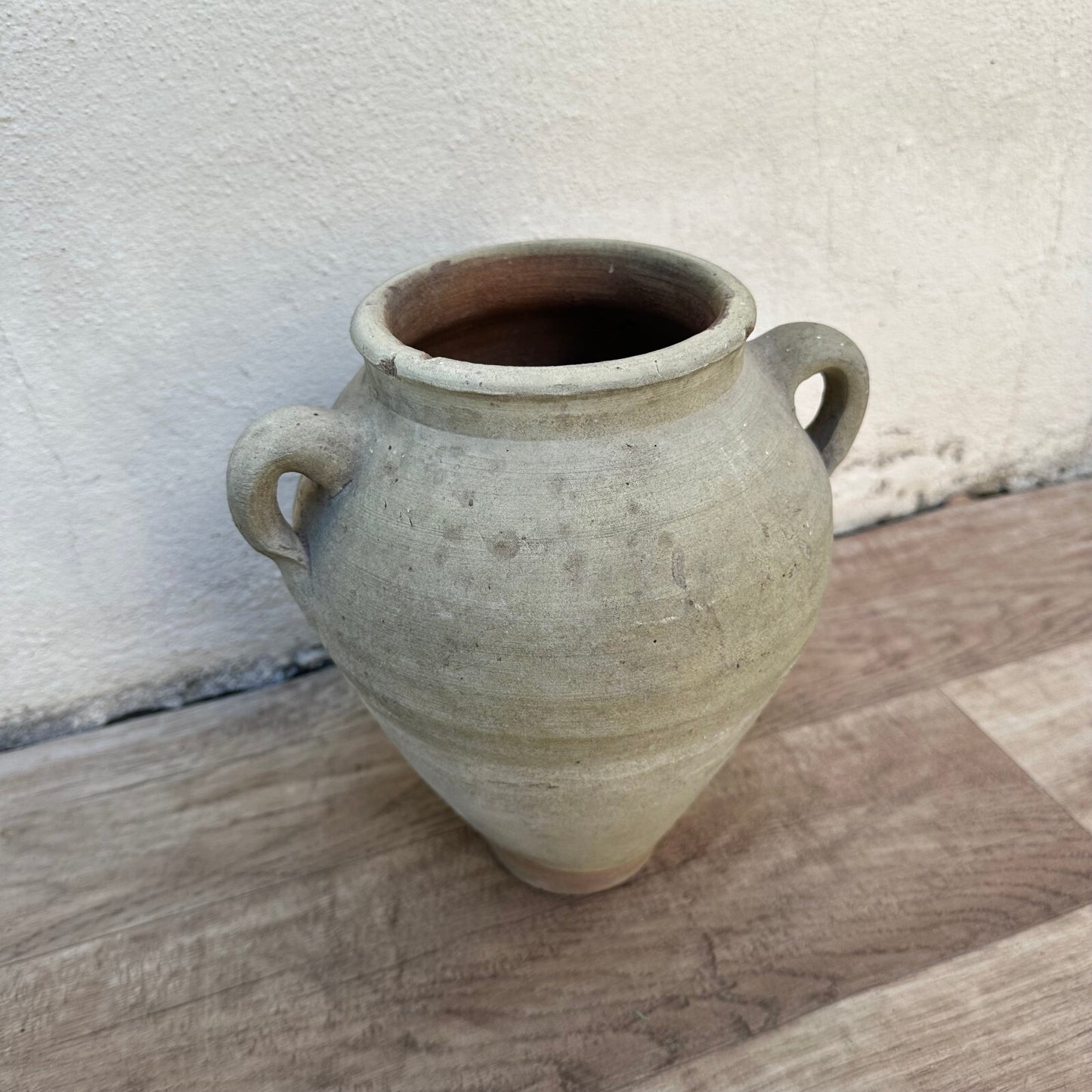Antique French Terracotta Water Jar Two Handles Handmade Pottery 2407238 Unmarked