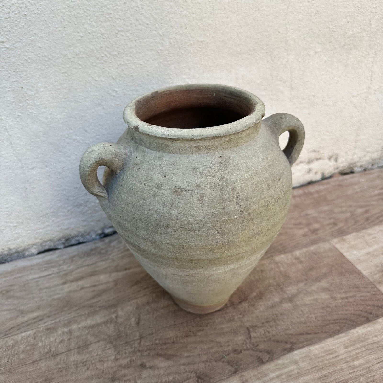 Antique French Terracotta Water Jar Two Handles Handmade Pottery 2407238 Unmarked