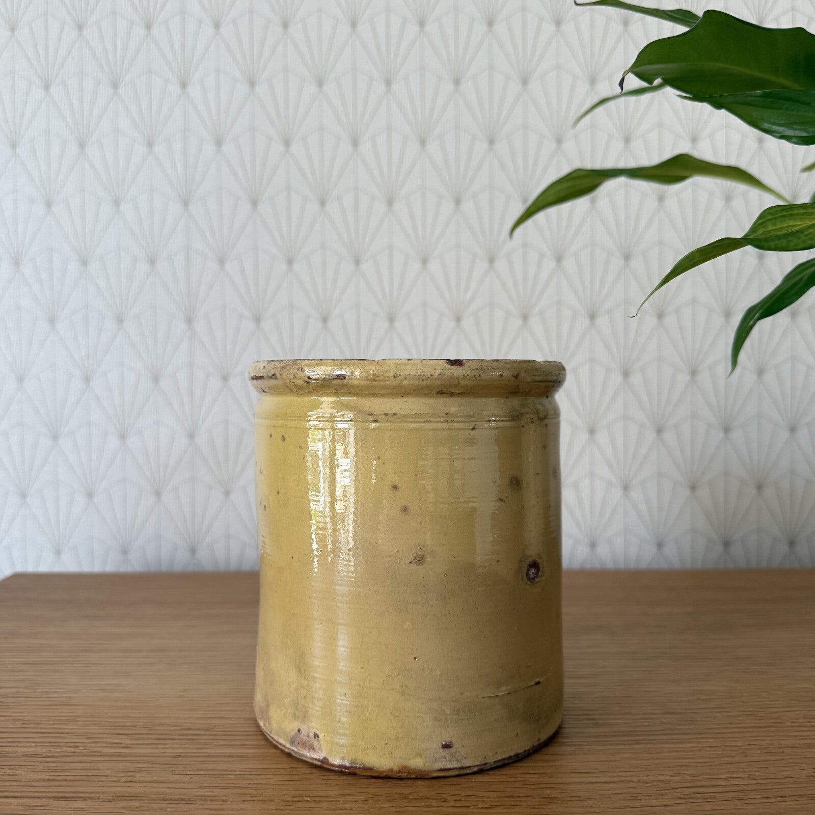 Antique French Confit Pot Yellow Glazed Terracotta Stoneware 2904252 Unmarked