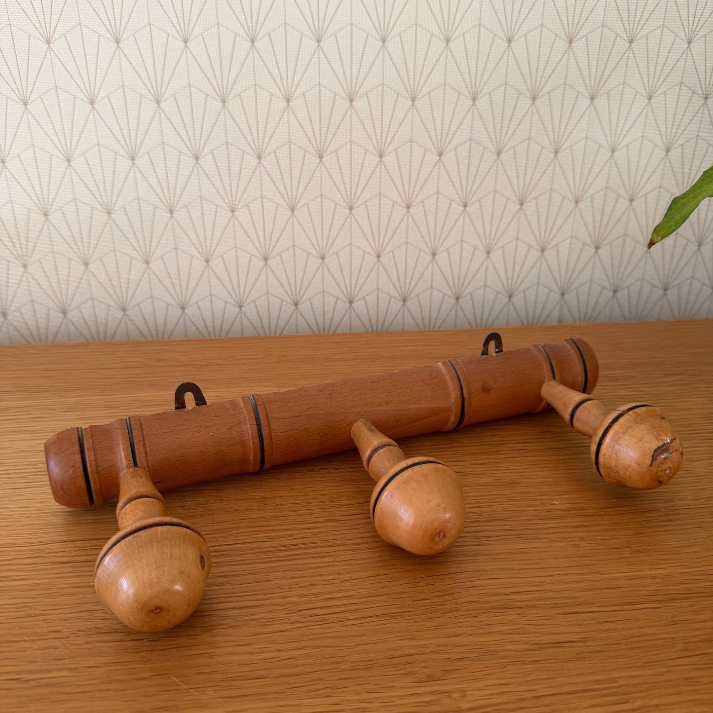 Antique French Coat Hook Hat 3 Pegs Hanger Faux Bamboo rack 0101268 Unbranded