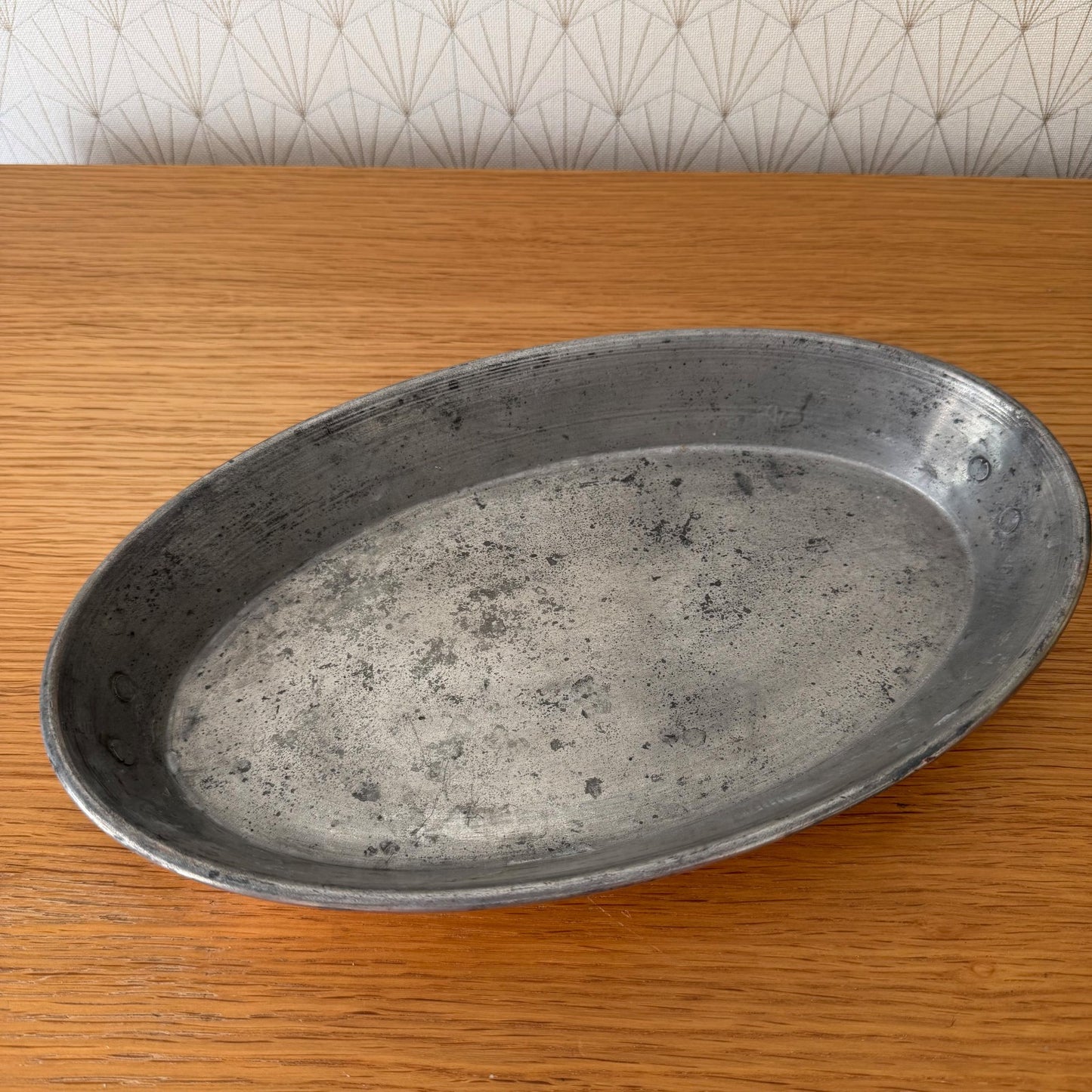 French Copper Gratin Pan Oval Vintage Professional Cookware 0405269 Unbranded