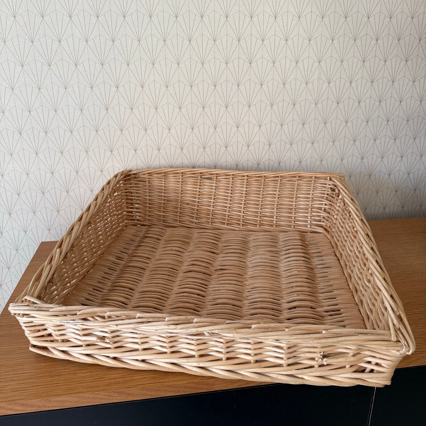 Vintage French Wicker Basket Vintage rattan bakery display bread 0901252 - Fleamarketfrance