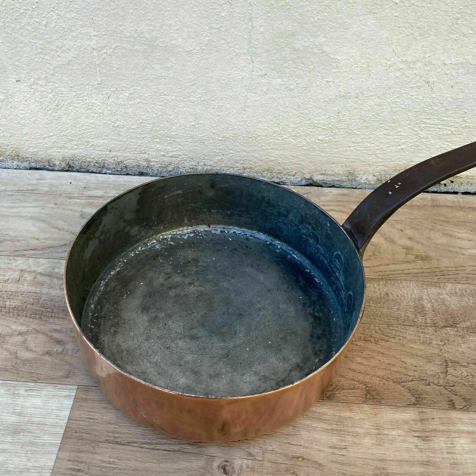 French Copper Sauteuse Vintage Cookware Tin Lined 22cm Pan 2009208 Unbranded