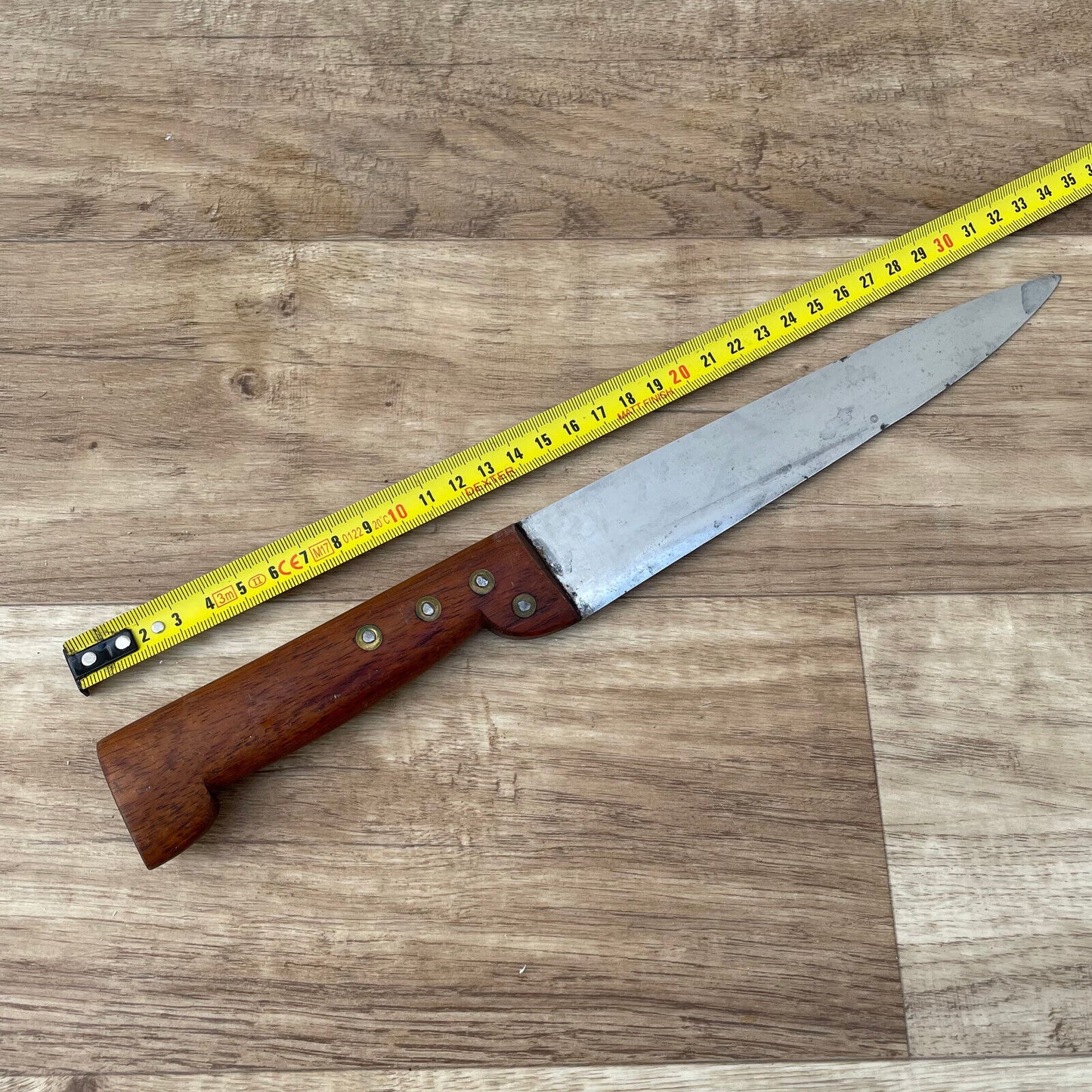 Large french vintage butcher kitchen knife from France stamped 13" 0511219 - Fleamarketfrance