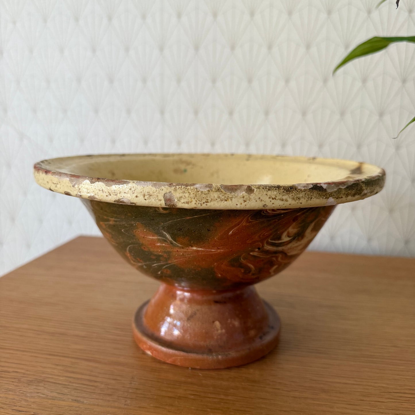 Vintage French Terracotta Yellow  fruits bowl Cup 2904251