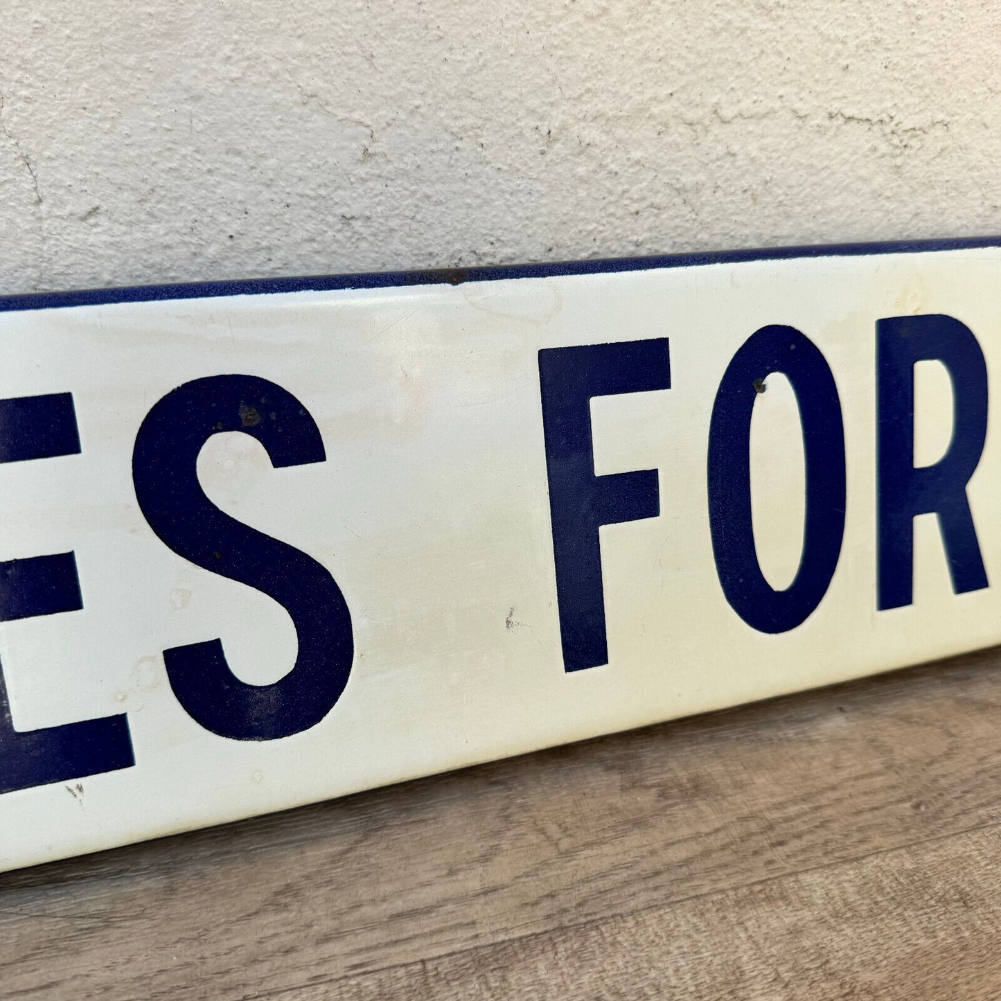 Old French Street Enameled Sign Plaque LES FORETS vintage 1904242 - Fleamarketfrance