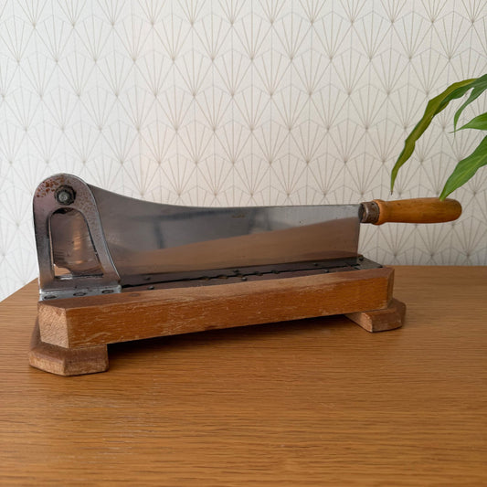 Vintage French bread slicer Au'Nain wooden cutting board restaurant 1602269 Fleamarketfrance