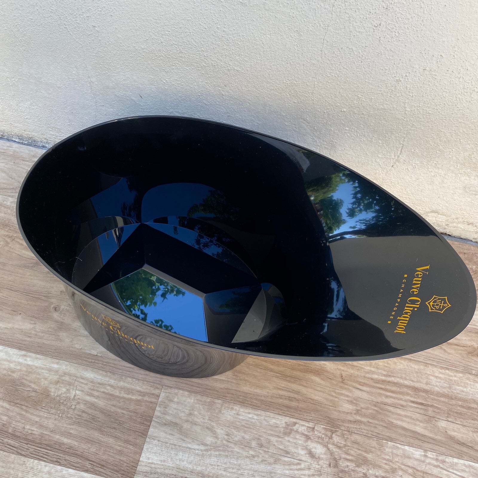 Vintage Veuve Clicquot Ice Bucket Black Champagne Cooler French 20102511 Veuve Clicquot