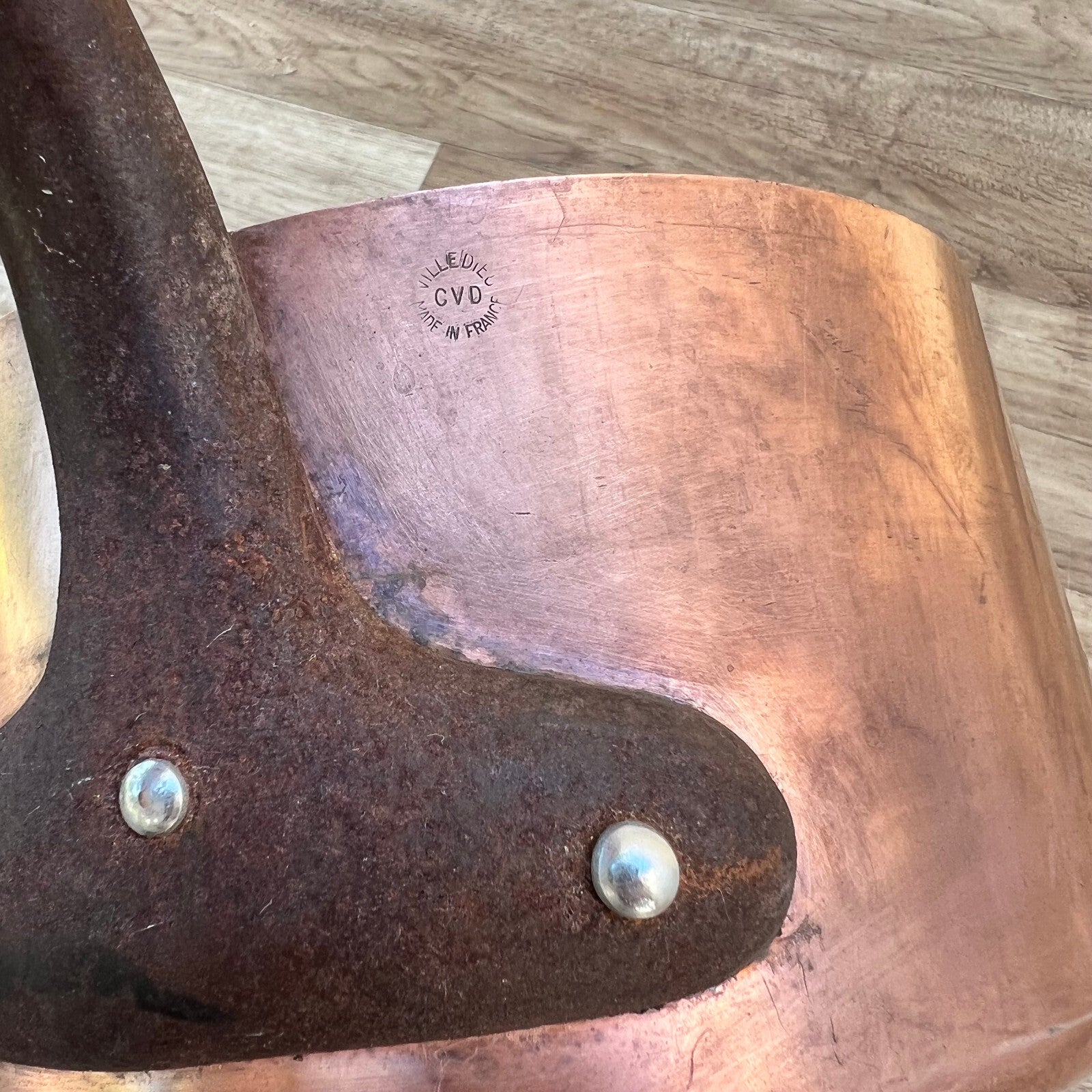 French Copper Saucepan Villedieu CVD Tinned Professional 8.25" 08082211 Unbranded