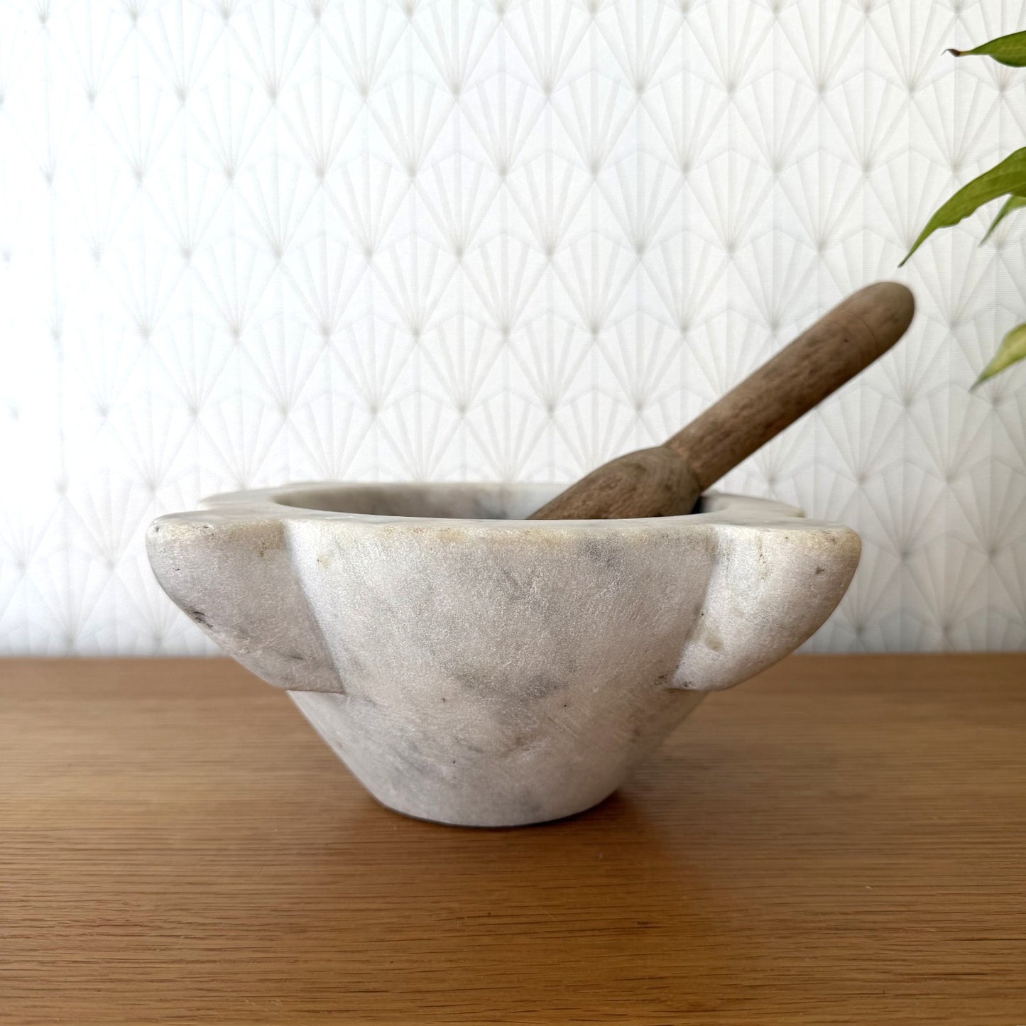 French Marble Mortar And Pestle Set Natural White Stone Kitchen 10062618 Does not apply