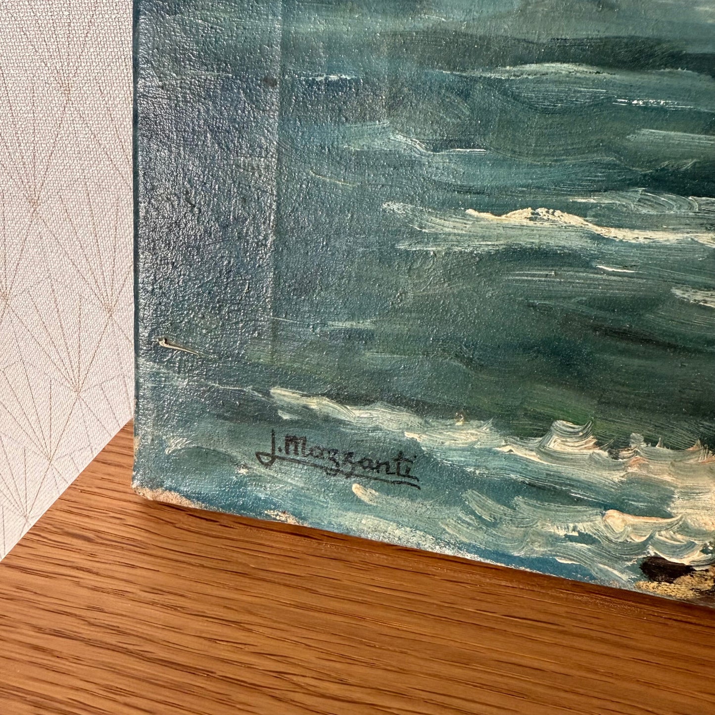 Vintage French Art Landscape Painting Seaside 1904256