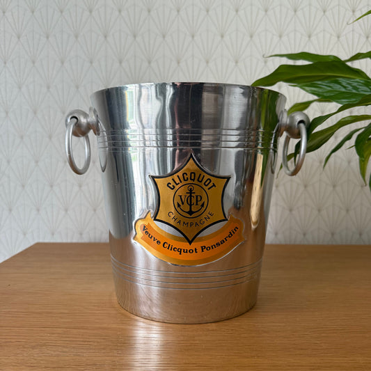 Vintage French Veuve Clicquot Ice Bucket Champagne Cooler Chrome 18042511 Fleamarketfrance