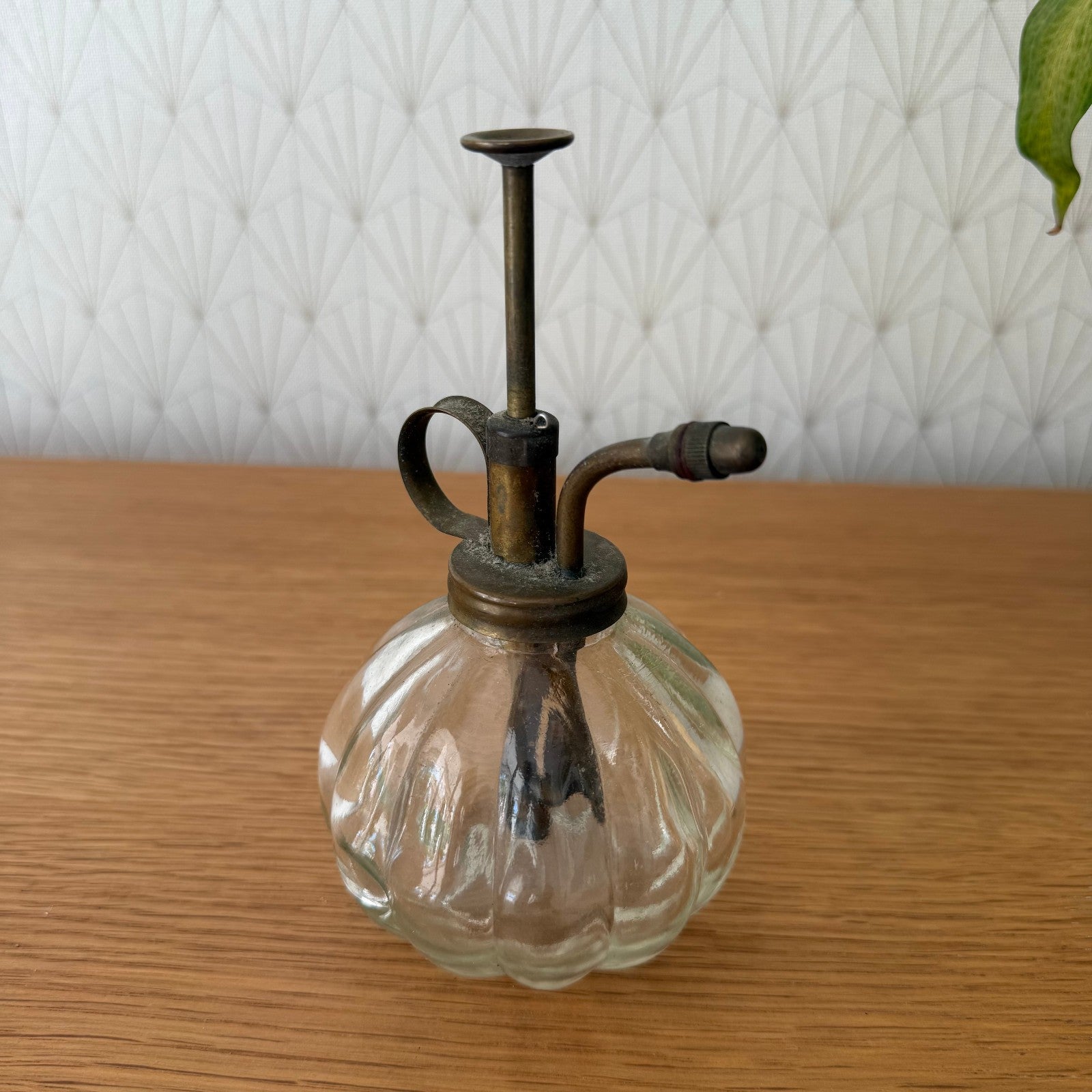 French Vaporiser Glass Ribbed Brass Top Vintage Plants 1907253 Fleamarketfrance