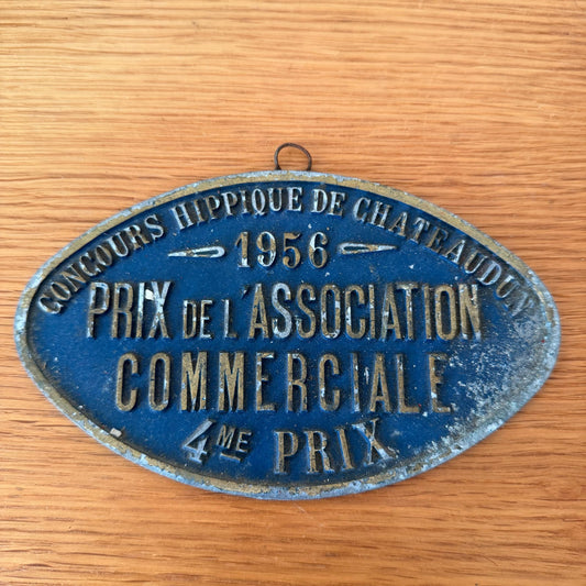 French Vintage Agriculture Plaque Trophy Award Animals Prize Sign 1956 0802268 Fleamarketfrance