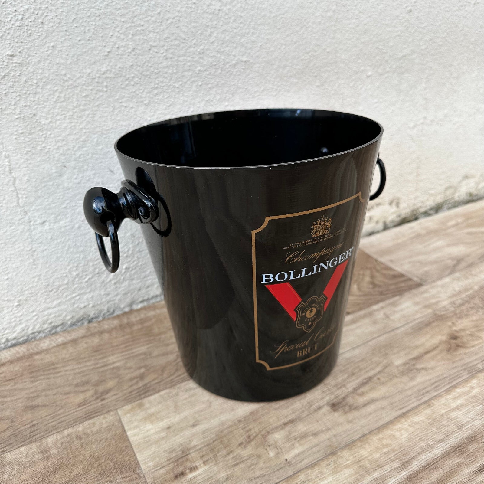 Vintage French Bollinger Champagne Ice Bucket Black Gold Cooler 1206232 Bollinger