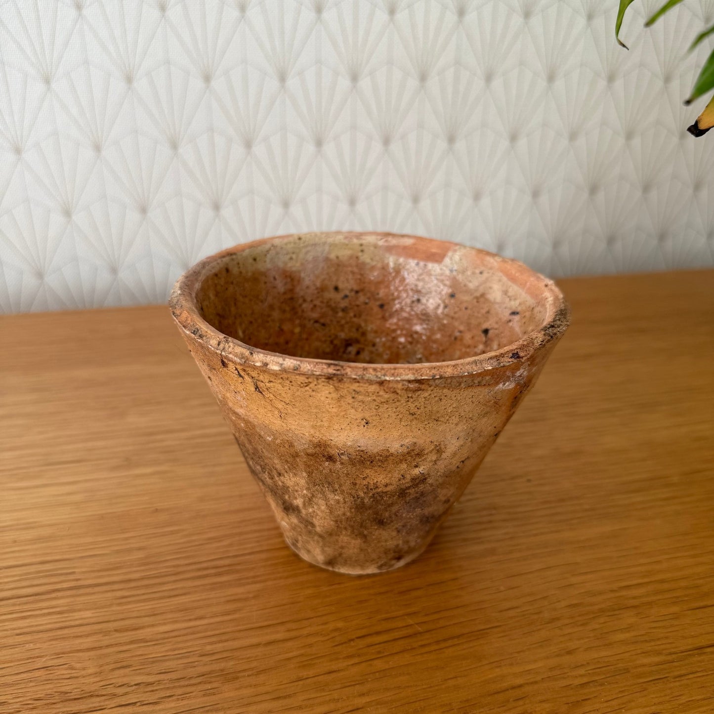 Antique French Resin Pot Tree Collecting Vessel Folk Art Pottery 0211255 Unbranded