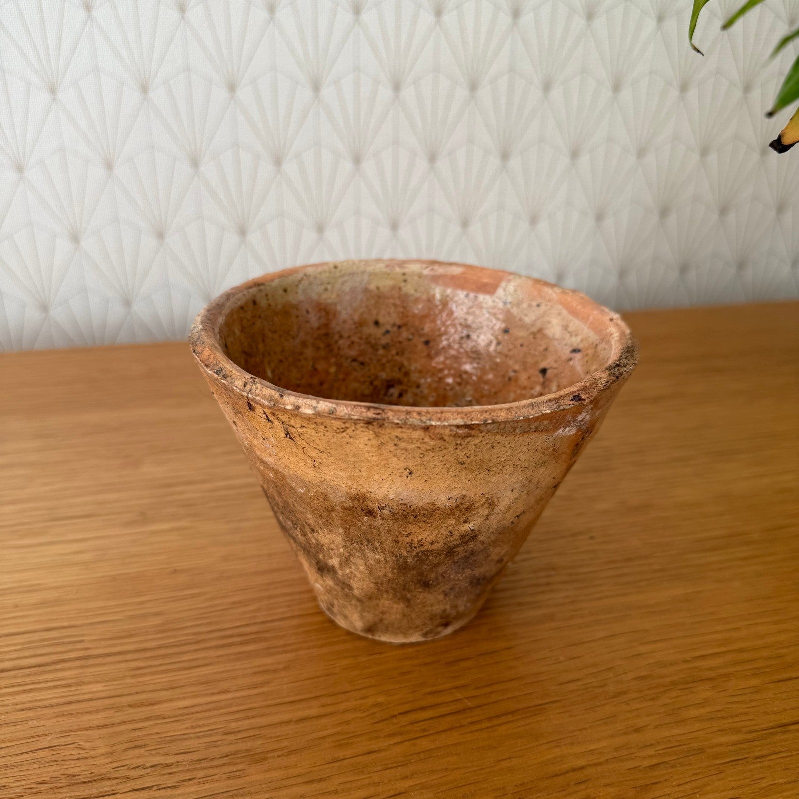 Antique French Resin Pot Tree Collecting Vessel Folk Art Pottery 0211255 Unbranded
