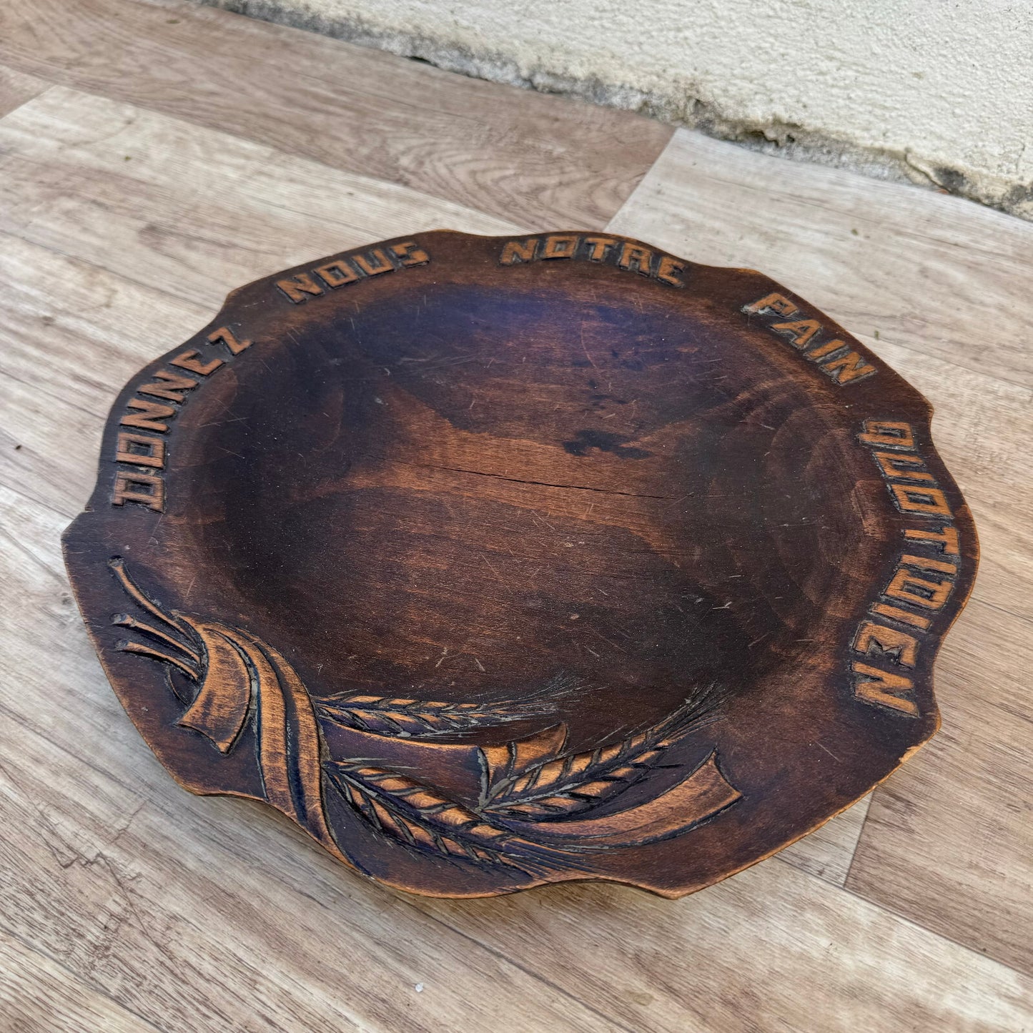 French Bread Board Notre Pain Quotidien Carved Wood Vintage 13082515* Unbranded