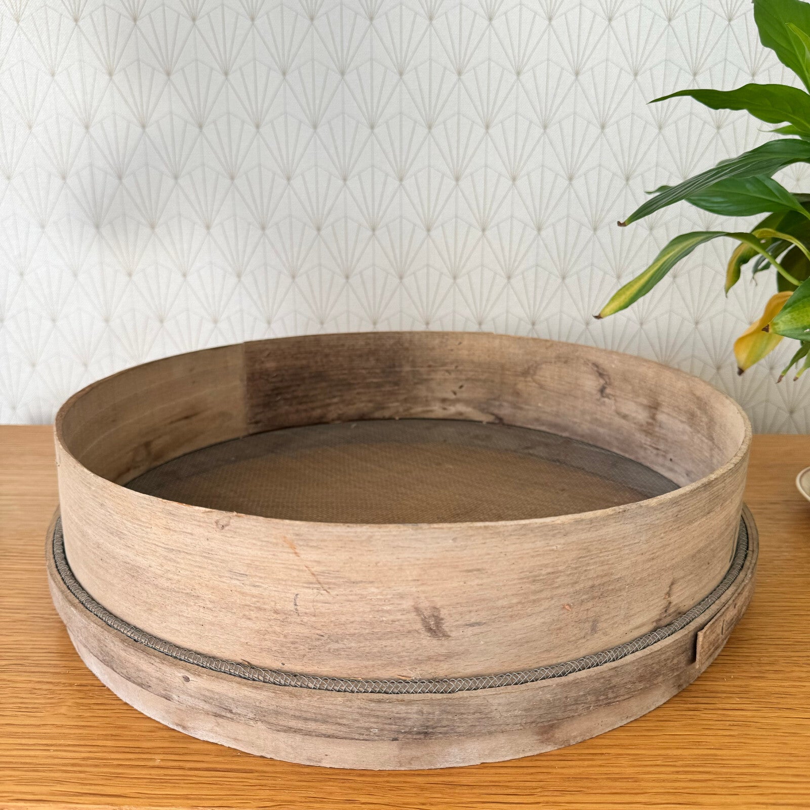 Antique French Wooden Sieve Flour Sifter Primitive Kitchen 17" 1506245 Unbranded