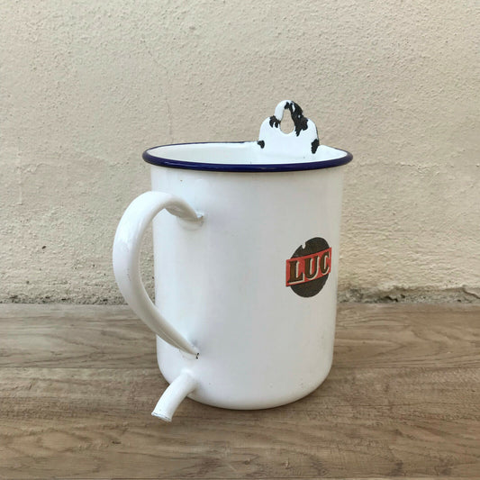 Vintage french enameled Enamelware IRRIGATOR DOUCHE garden white 0301241 - Fleamarketfrance