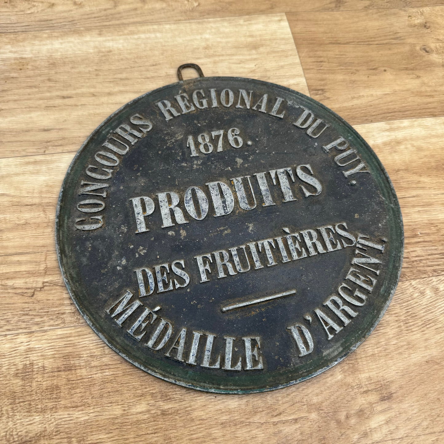 French Antique Agricultural Medal 1876 Bronze Award Plaque Trophy 0309243 Fleamarketfrance
