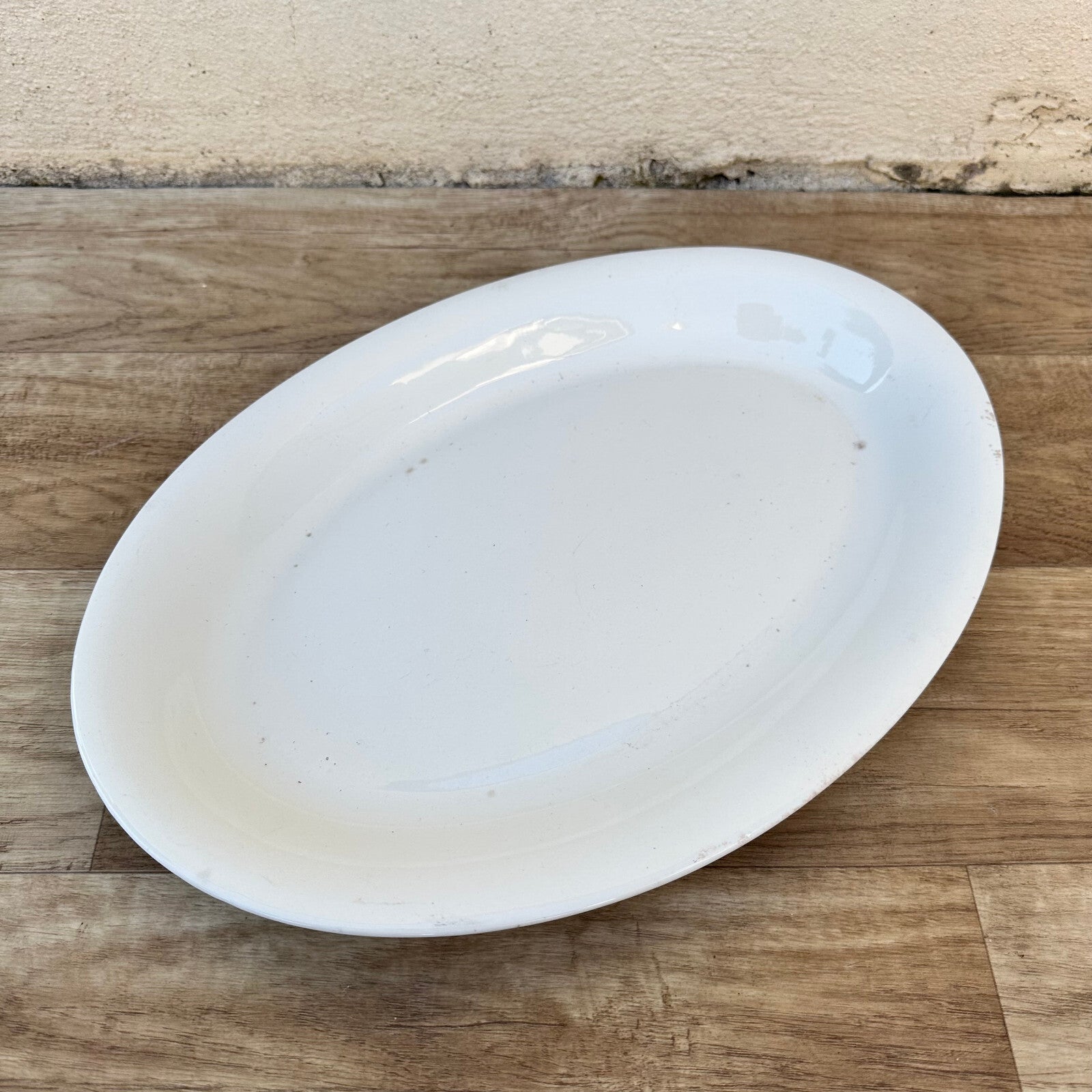Vintage French Ironstone Platter White Oval Serving Dish 15" 1106236 Unbranded