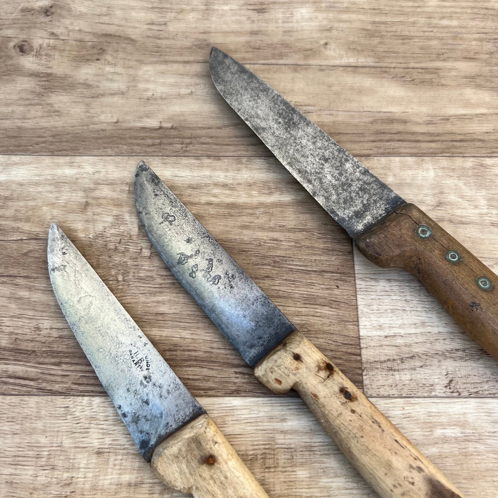 set of 3 french vintage butcher kitchen knife knives from France  24112417 - Fleamarketfrance