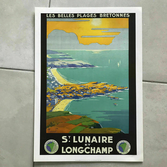 Vintage French Travel Poster Brittany St Lunaire Longchamp Beaches 1701185 Fleamarketfrance