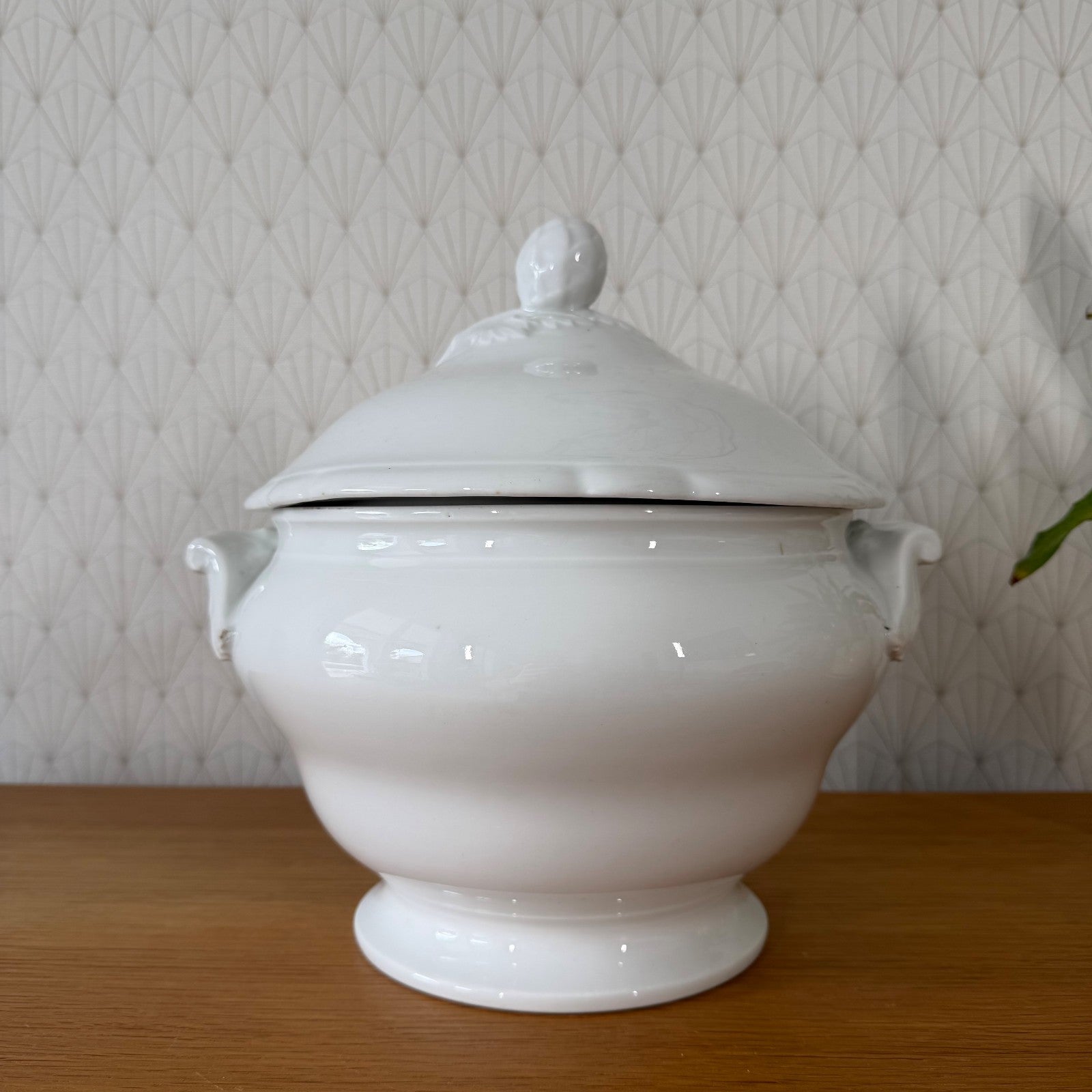French White Tureen Vintage Ceramic Soup Bowl Lidded Serving Dish 2502261 Fleamarketfrance