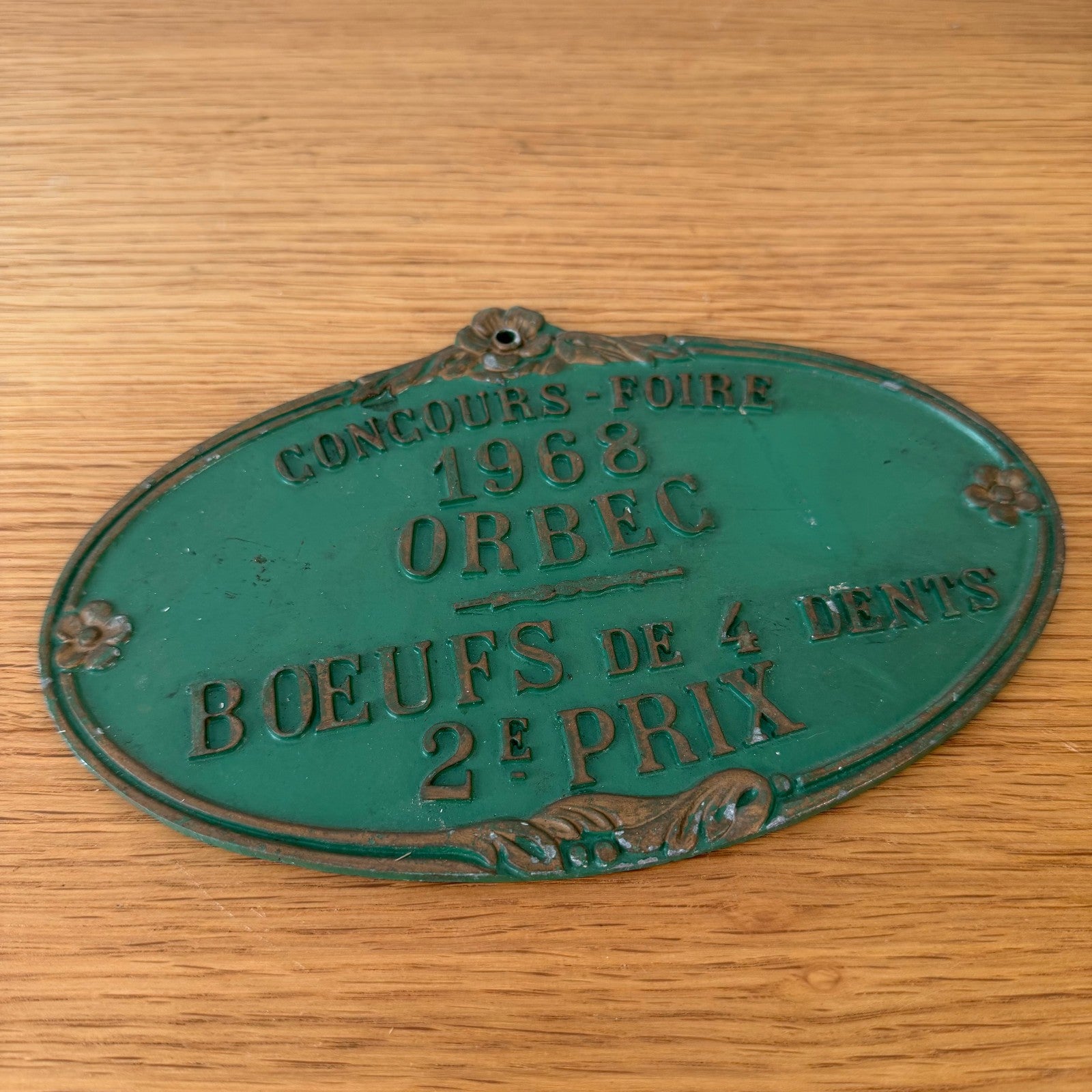 French Vintage Trophy Agriculture Award Plaque 1968 Prize 1006266 Fleamarketfrance