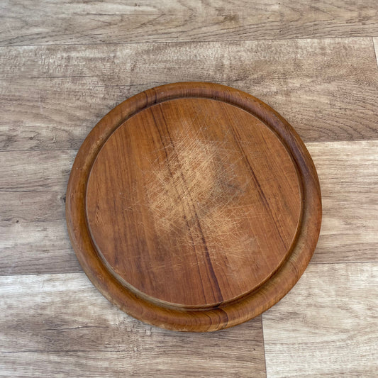 French Vintage Round Wood Cutting Board 25cm Kitchen Chopping 22102412 Antique