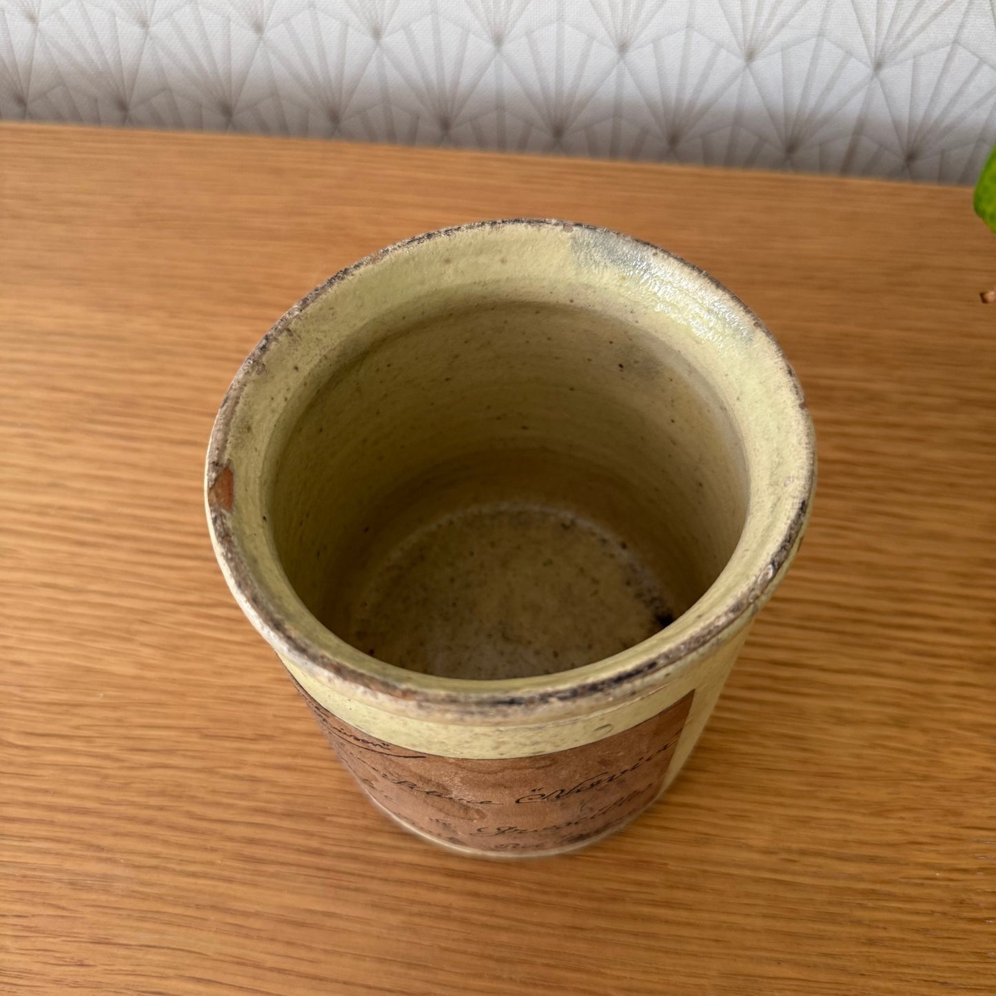 HANDMADE GLAZED YELLOW FRENCH CONFIT JAM POT SMALL STONEWARE 23072516