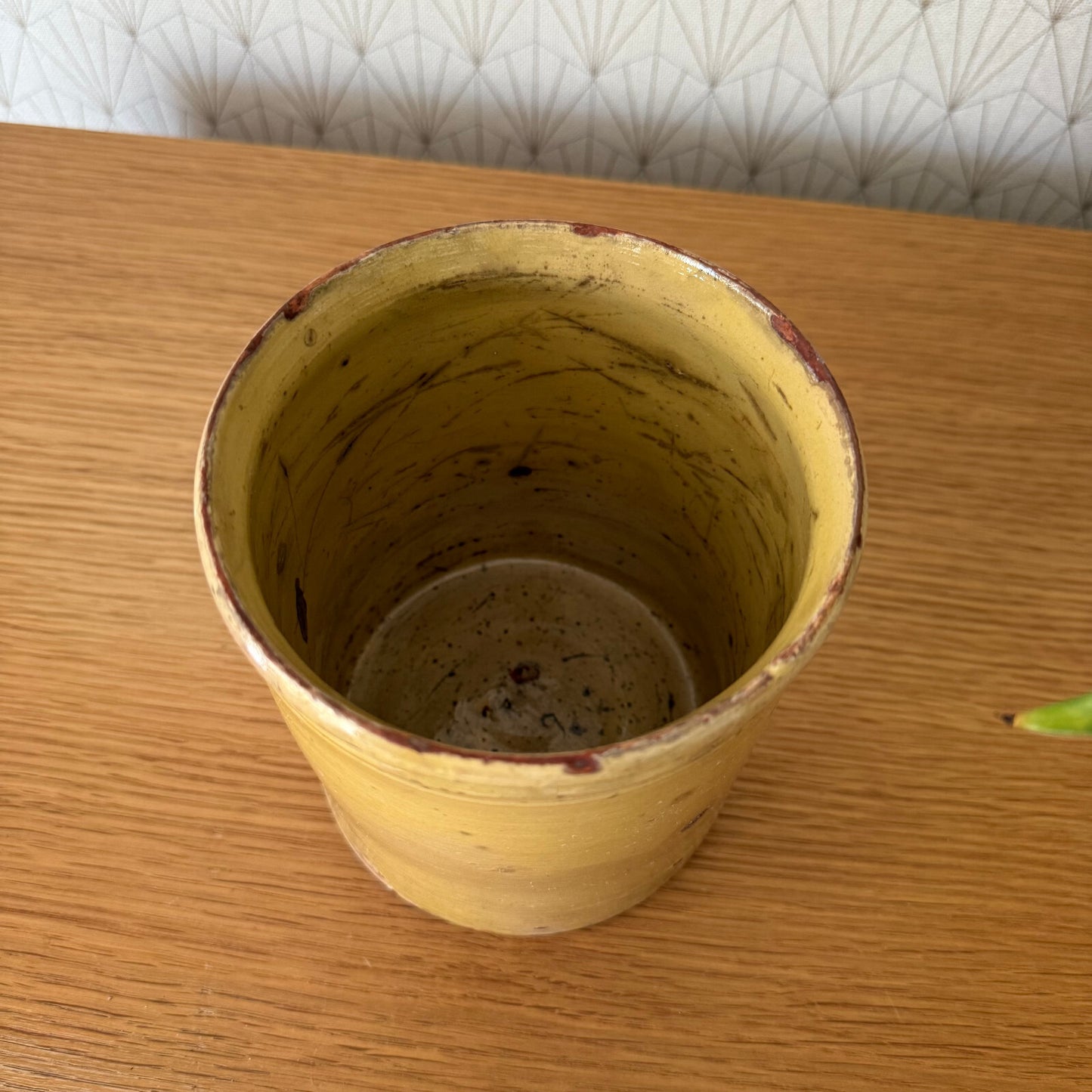 HANDMADE GLAZED YELLOW ANTIQUE FRENCH CONFIT JAM POT SMALL TERRACOTTA 2904252