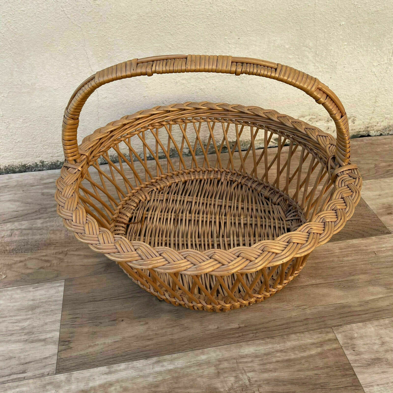 Basket Wicker Rattan Laundry Fruits House vintage french small cute 22102112 - Fleamarketfrance