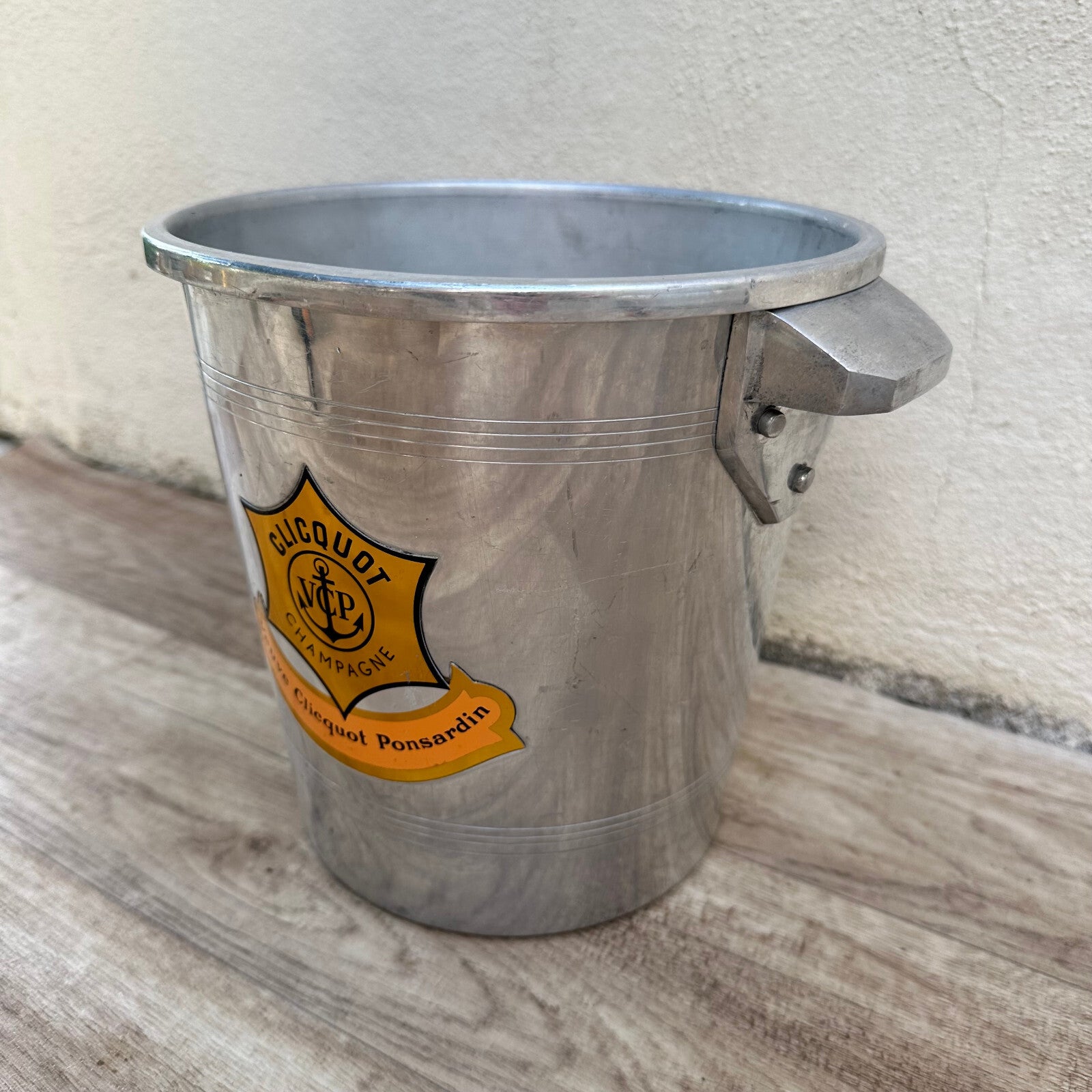 Vintage French Veuve Clicquot Champagne Bucket Aluminum Ice Cooler 2802252 Veuve Clicquot
