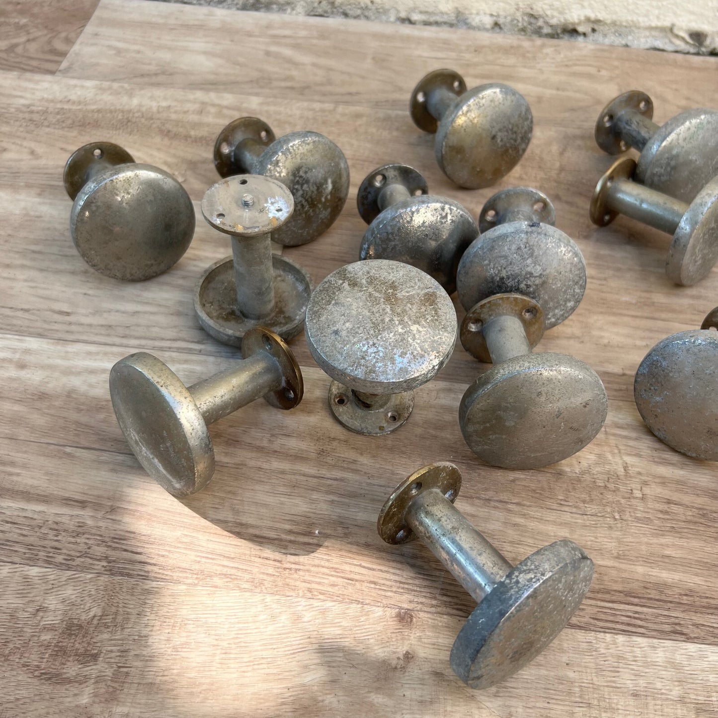 Vintage French Brass Door Knobs Set 17 Antique Hardware Collection 0409227 Unbranded