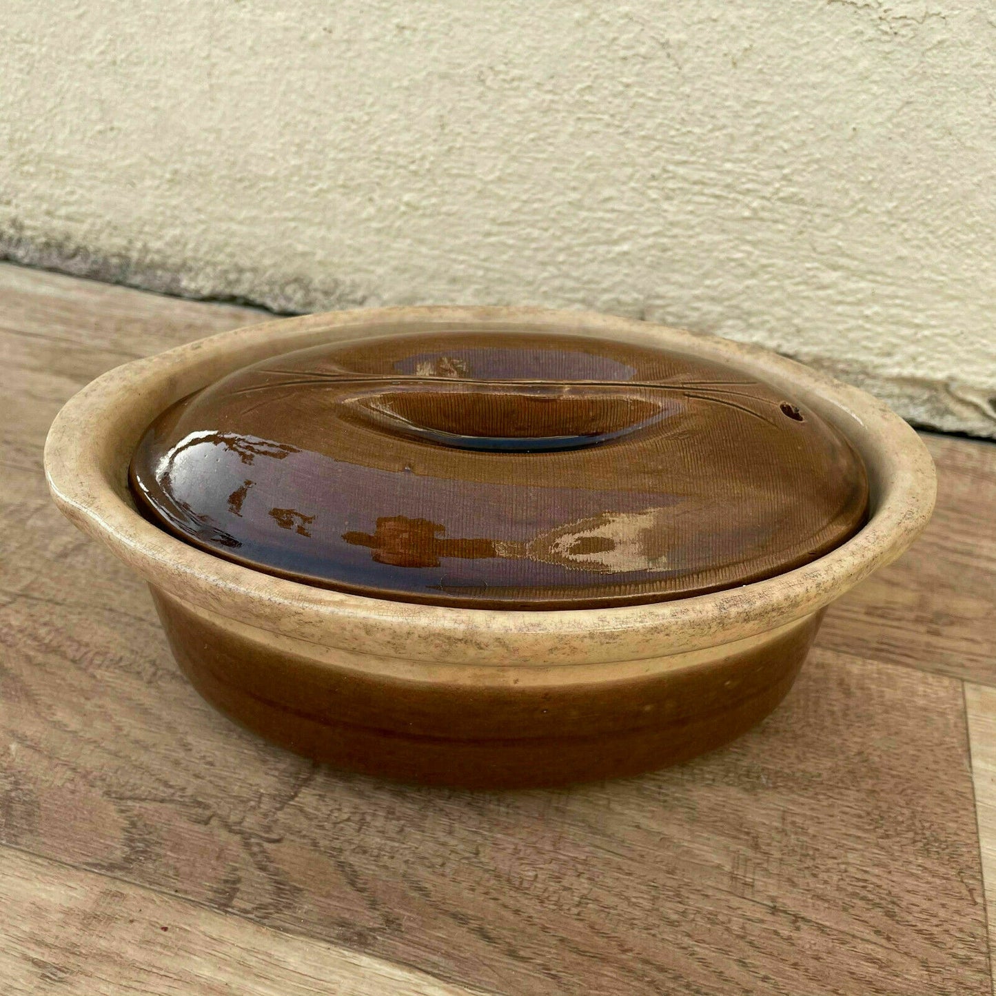 Vintage French Terrine Pot Earthenware Lidded Clay Dish Brown 0904215 Unbranded