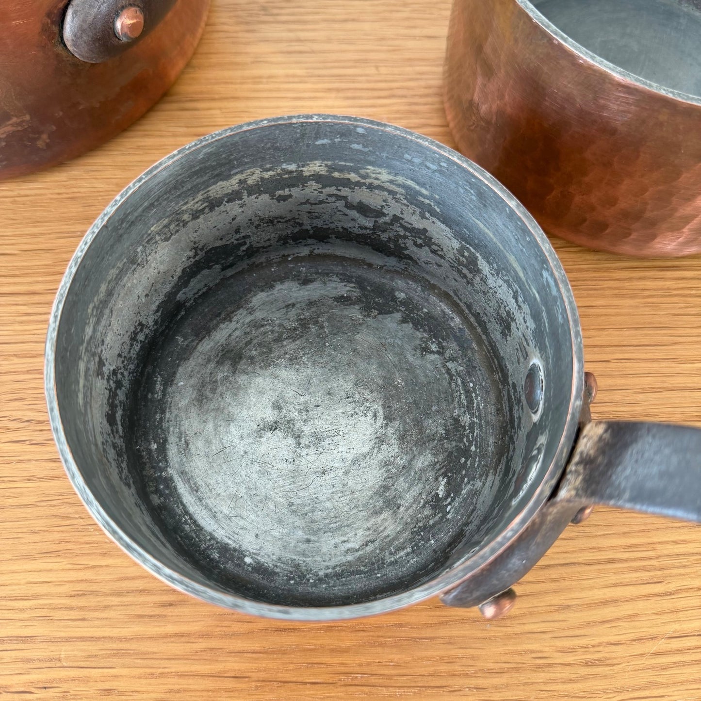 French Copper Pan Set Dehillerin Paris Tin Lined Hammered 2905262 DEHILLERIN