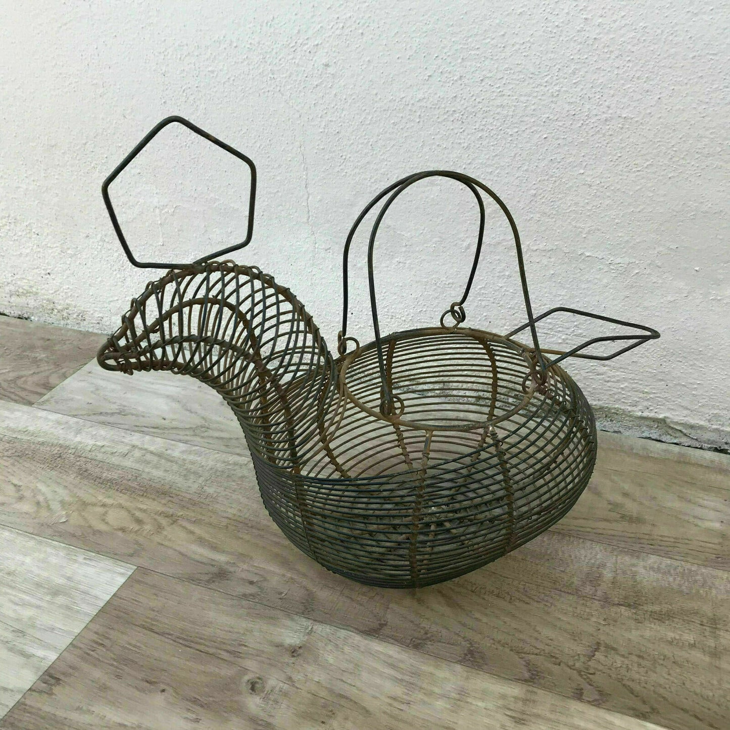 Vintage Egg Salad Basket Holder  Metal French Farm-Chickens vintage 1212191 - Fleamarketfrance