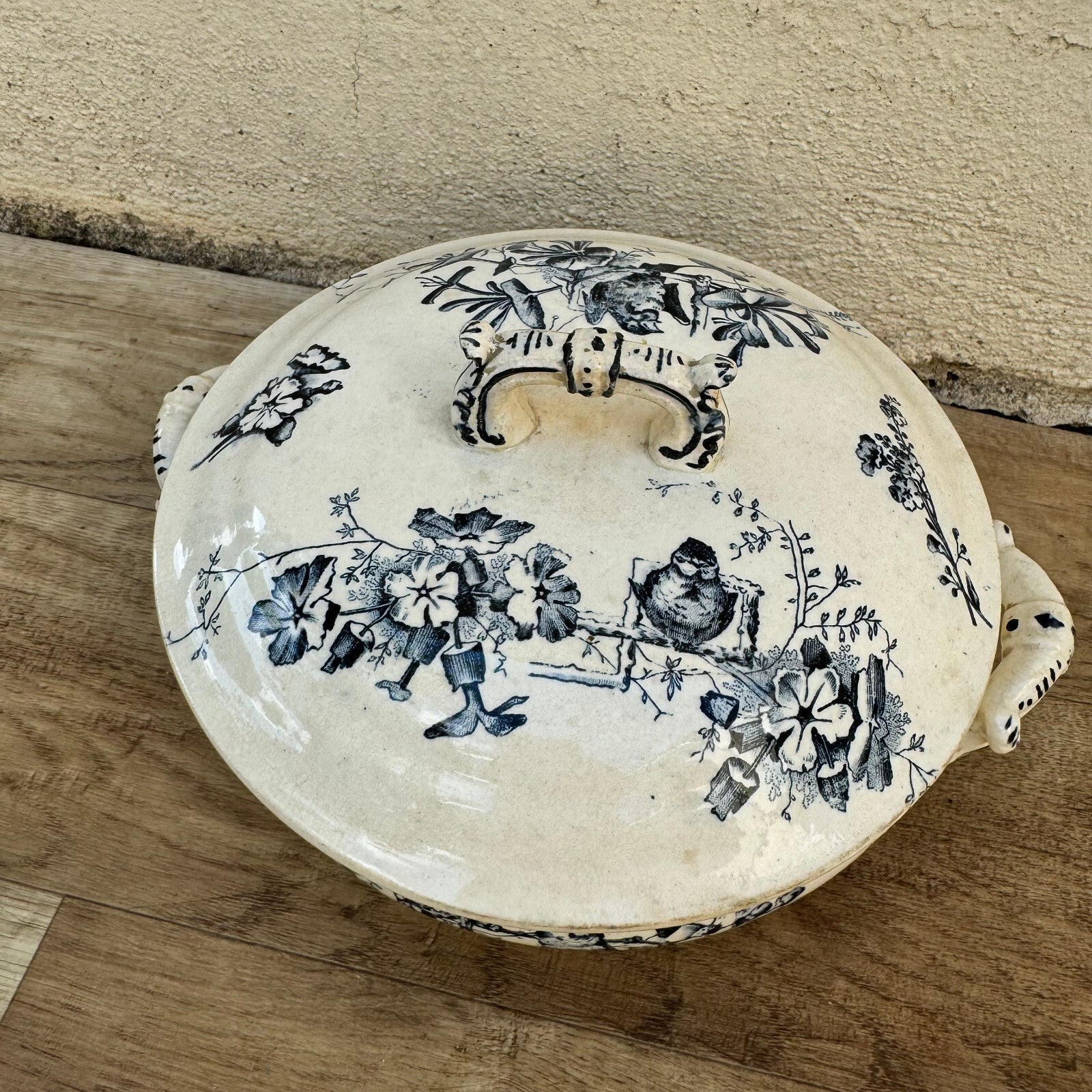 French Transferware Tureen E Bourgeois Paris Earthenware Floral 09072416 Fleamarketfrance