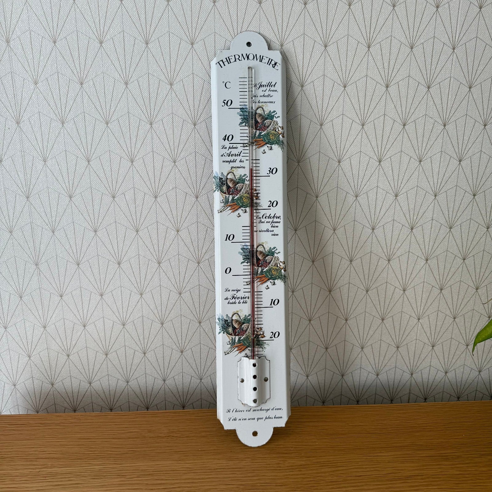 French Enamel Thermometer Country Floral Metal Wall Decor Vintage 0407258 unknown
