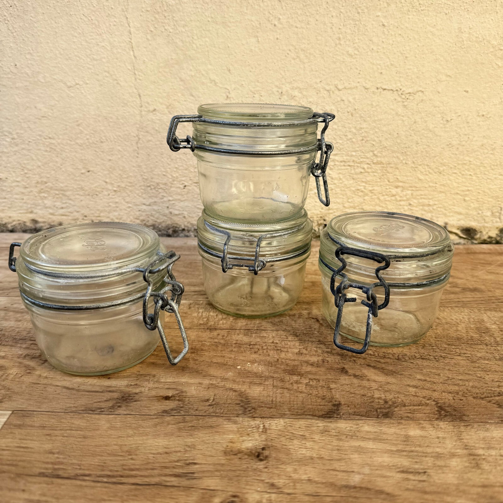 4 Vintage Le Parfait Glass Preserving Jars French Canning 200ml 09112316 Le Parfait