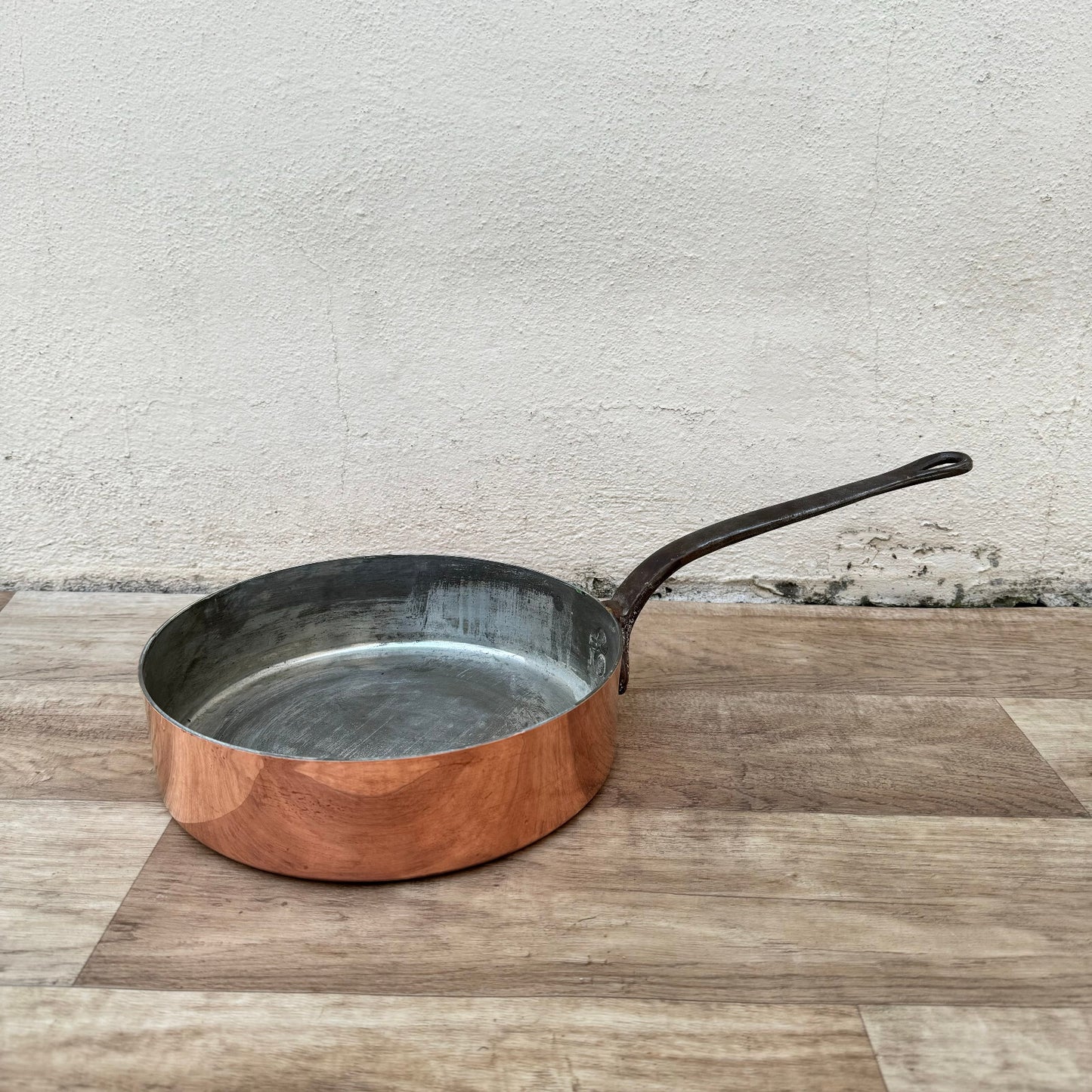 French Copper Pan Villedieu Professional Tin Lined Sauteuse 24cm 26042410 Unbranded