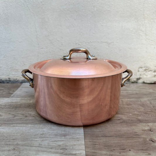 Made in France Paris French stock pot Vtg Copper Cookware 7 3/4" 2009236 - Fleamarketfrance