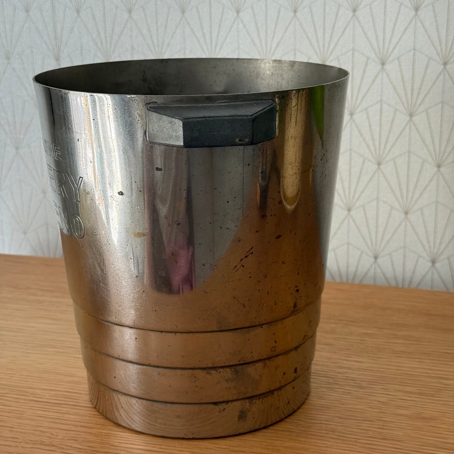 Vintage French Champagne Silverplate Ice Bucket Cooler Pommery  0809258