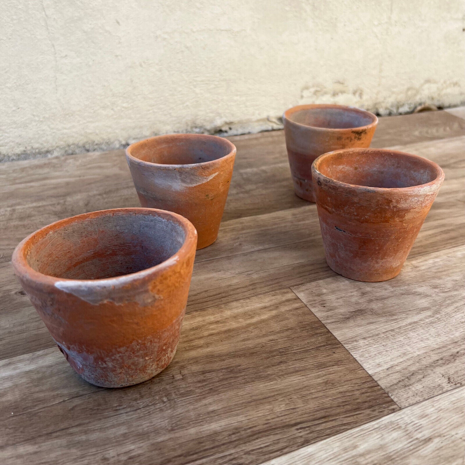 Vintage french Lot of 4 terracotta pots planter 10122215 - Fleamarketfrance