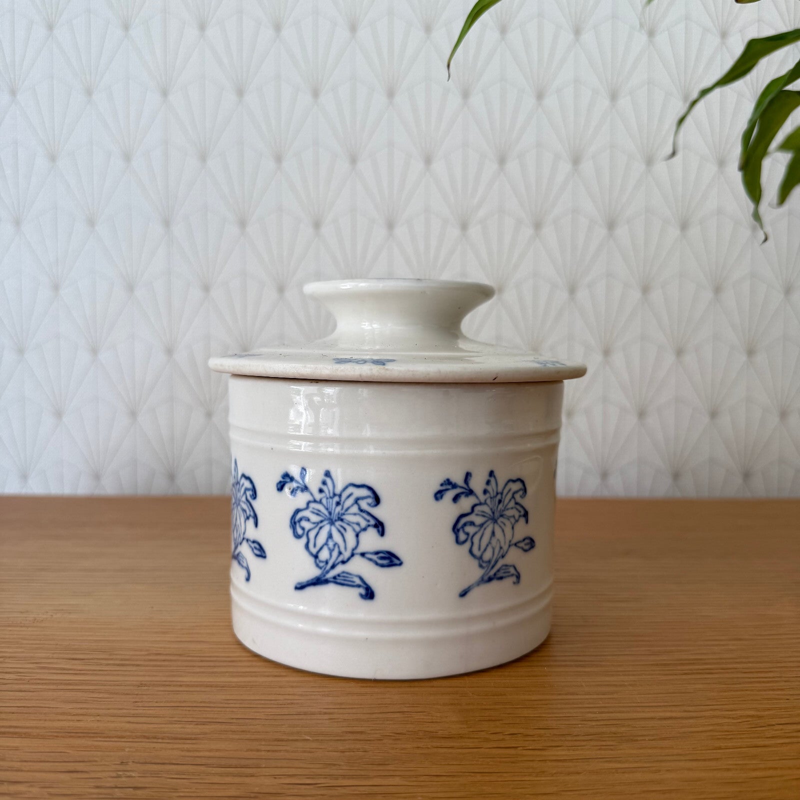 Vintage French Butter Beurre Bell White with Flowers 1206259 Butter Bell