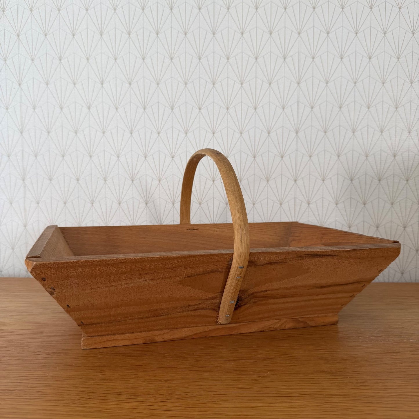 French Harvest Basket Vintage Wooden Market Gathering Trug Rustic 0302264 Fleamarketfrance
