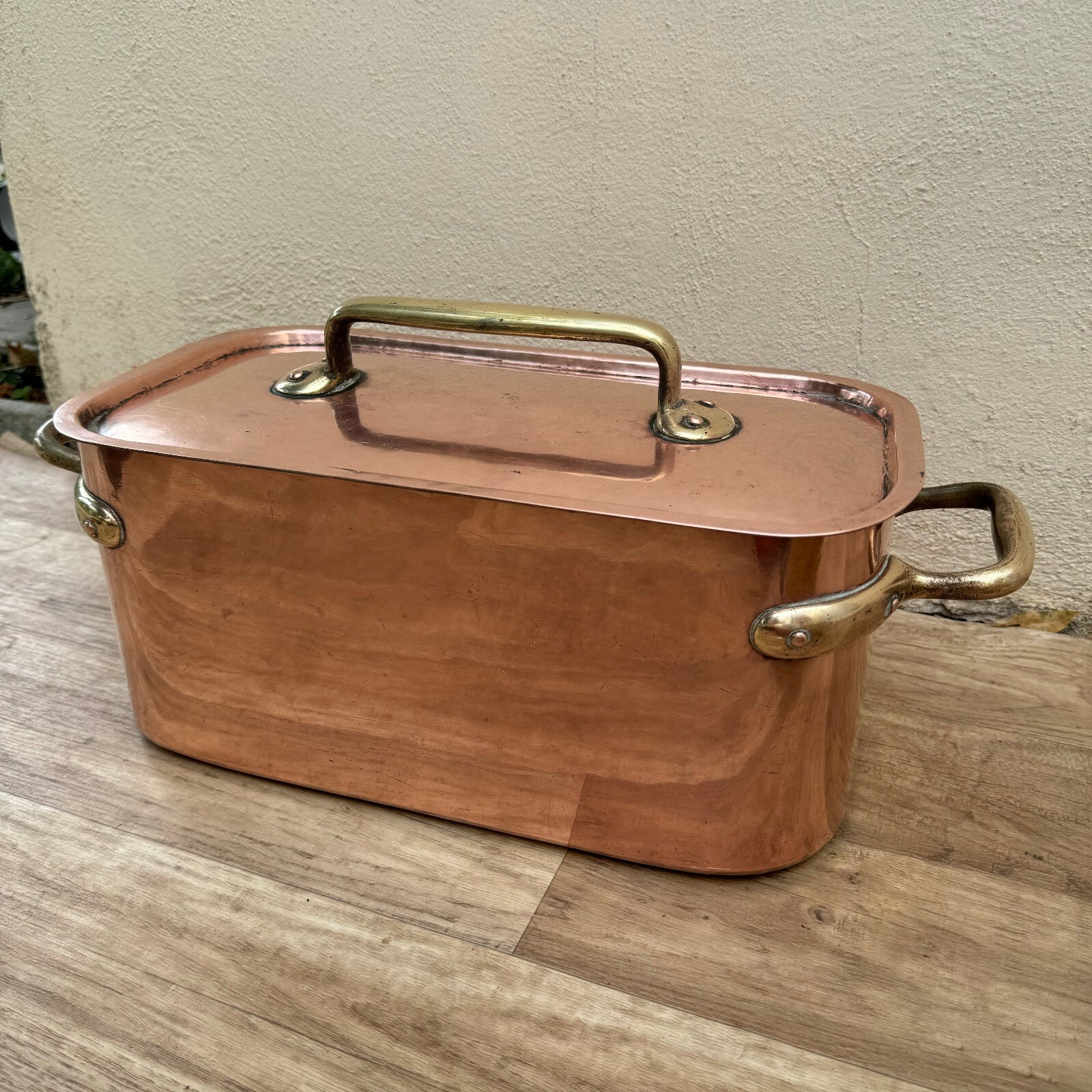 French Copper Daubiere Stock Pot Dovetailed Antique Cookware 15" 3008246 Fleamarketfrance